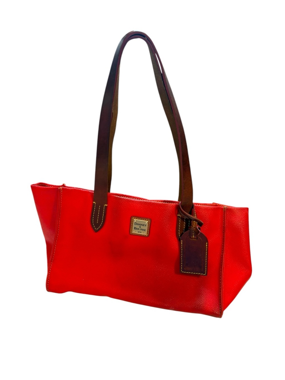 Dooney & Bourke Orange Pebbled Coated Satchel Bag Small Shopper Travel Colorful